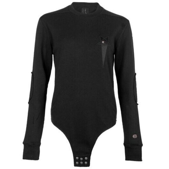 Rick Owens x Champion LS Body Chest Pentagram Sweater XS Black Defect New - Picture 15 of 16